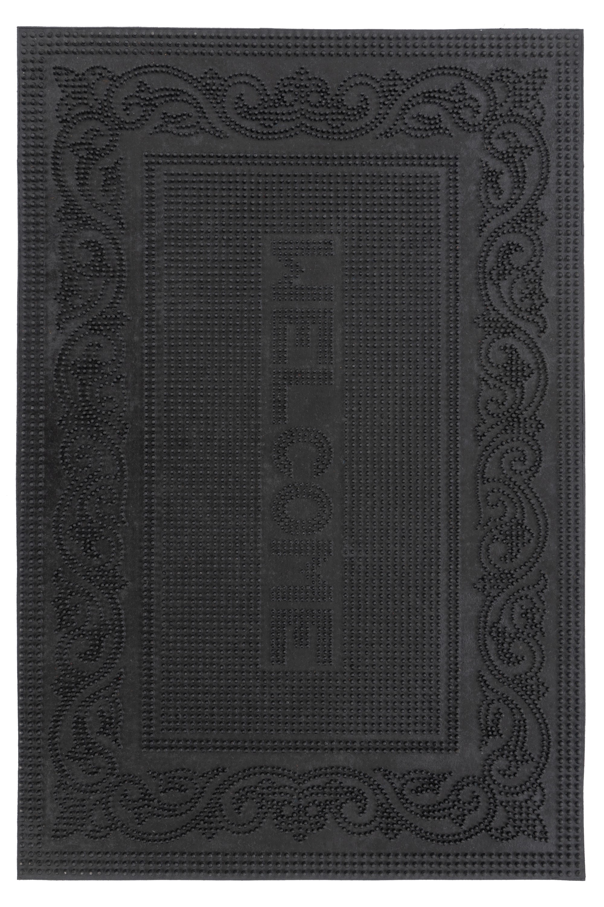 Fußmatte KAYOOM "Elegant Entry 425", rot, B:45cm H:6mm L:75cm, Gummi, Teppiche, Fußmatte, Türmatte, Gummi, Eingang, Welcome Image