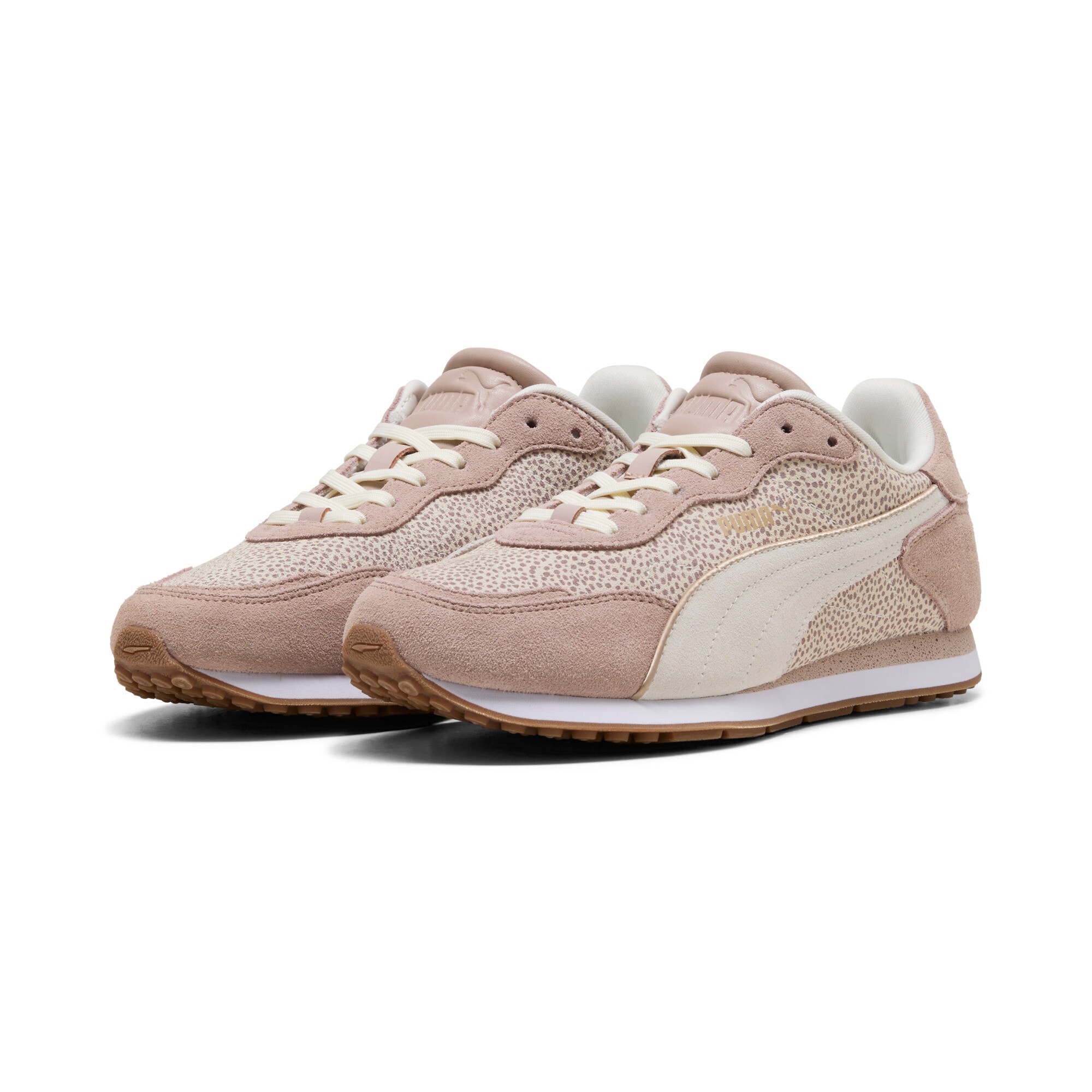 Sneaker PUMA "ST MILER ROSE TOPCAT", Damen, Gr. 42, rose latte, frosted ivory, gum, Leder, mehrfarbig, Schuhe Sneaker