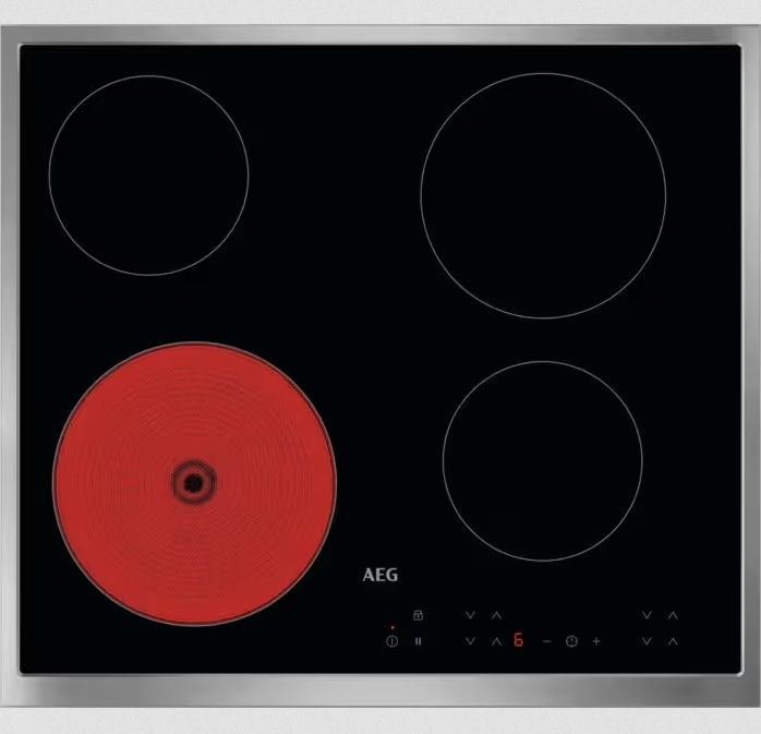 AEG Autarkes Kochfeld / Strahlenbeheizt 300 Radiant Hob / 60 cm / Edelstahlrahmen NRN64A00XB Image