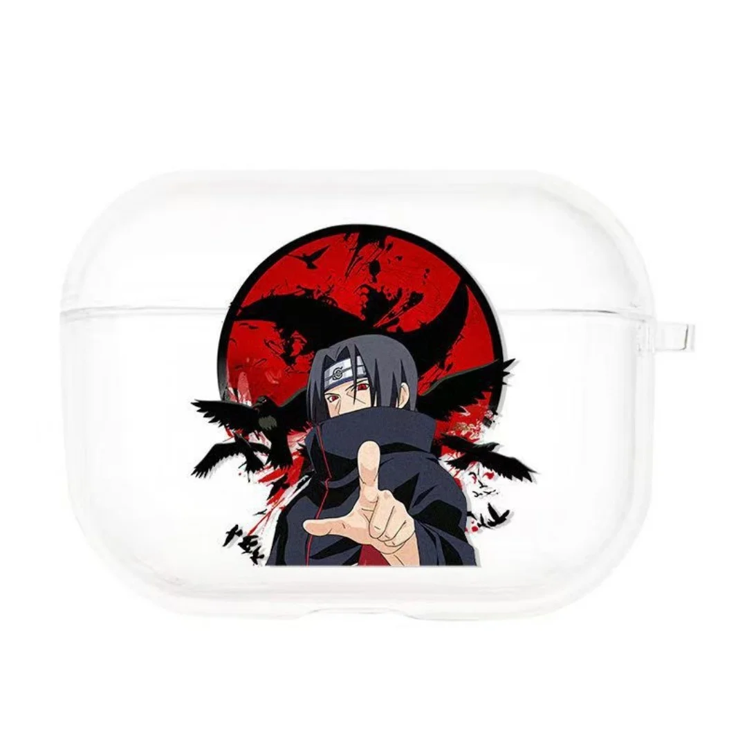 Naruto Itachi Glow Eyes Custodia per auricolari per AirPods 1 2 Pro 3 4 Pro2 2nd Pro3 NARUTO Auricolare Bluetooth cuffia Cover morbida