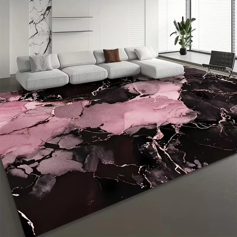 Black and White Gold Marble Carpet Washable and Floor Mat Living Room Bedroom Office Dining Room Balcony Room Accessories