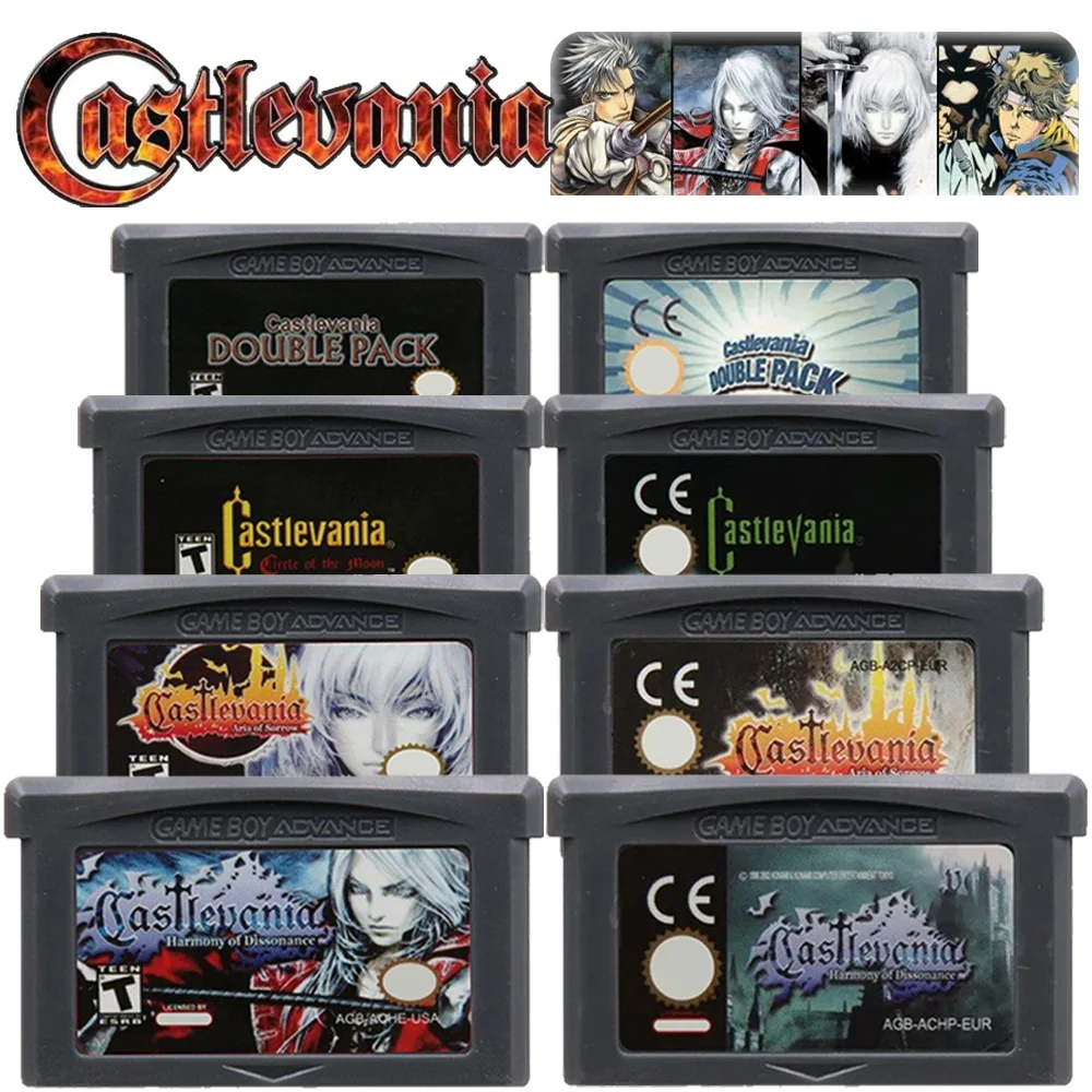 Hot Series Video Game Cartridge 32 Bit Game Console Memory Card Asia of Sorrow Dissonance for GBASP NDSL Castlevania GBA Game