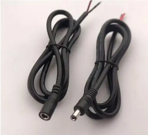 Reines Kupfer Hochleistungs-Gleichstrom-Stecker/Buchse Rundkopf DC5.5 * 2.5/2,1mm Verbindungs kabel 14awg 15a Gleichstrom Image