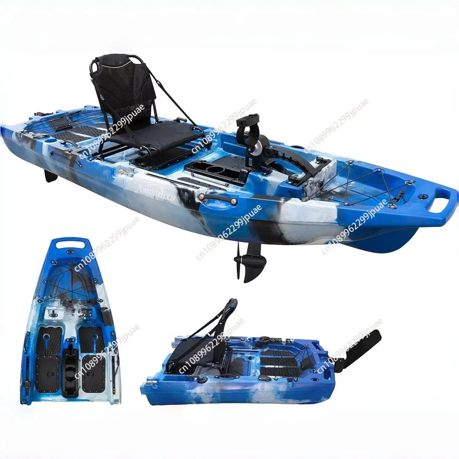 Luya Boat Fin Pedal Kayak Hard Boat Two Section Three Section Single Double Split Canoe Spliced Kayak Image