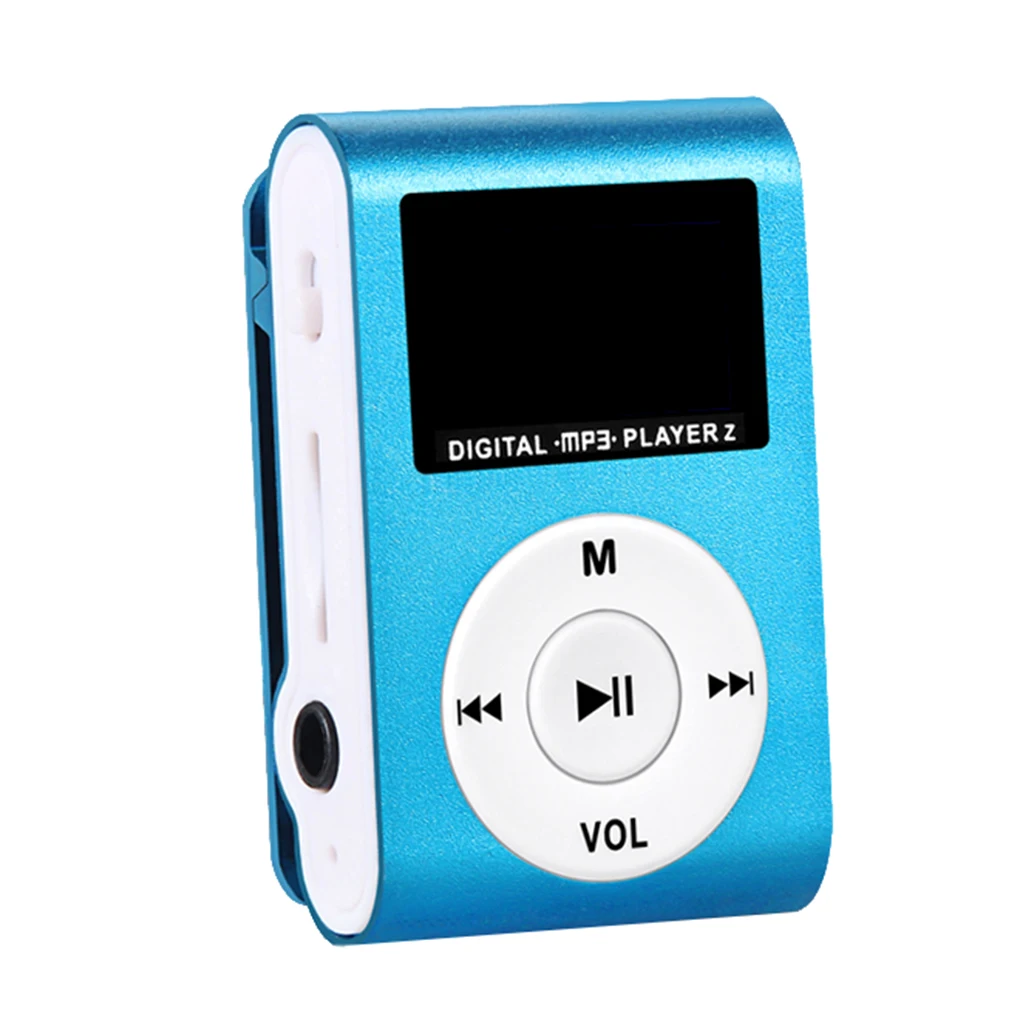 Mini-MP3-Player mit LCD-Bildschirm tragbare Metall clip Musik 3 5mm Schnitts telle Micro Stereo Mode Reise zubehör Image