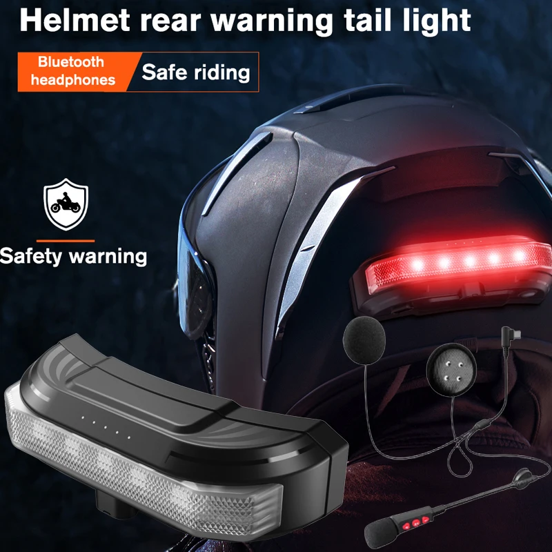 Magnetisches Motorradhelm-Headset, Bluetooth 5.4, kabelloser Freisprechanruf, 2000 mAh Akku, Motorrad-Kopfhörer mit Rücklicht Image