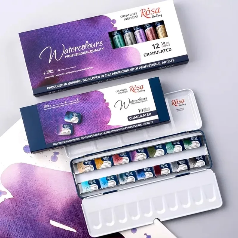 Rosa's New Artist-grade Layered Neupitation Aquarell Malen Set Künstler Reise Tragbare Professionelle Malerei Kunst Liefert Image