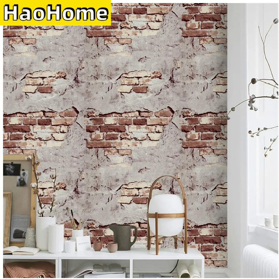 Ziegel Tapete Schälen und Stick Tapete Rot/Grau Stein Tapete Selbst Klebe für Küche Arbeitsplatte Tisch Leicht zu Reinigen
