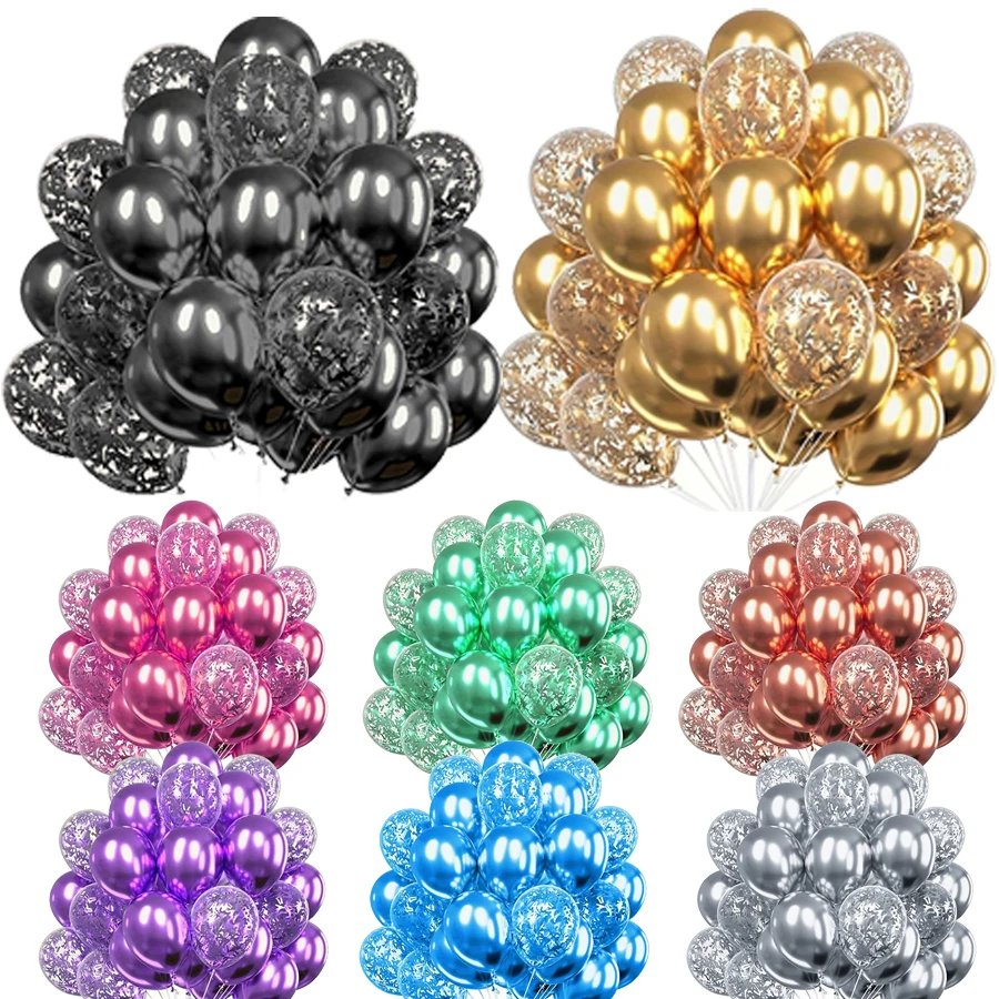 30 Stück Konfetti-Latex-Luftballons für Geburtstagsfeier, Dekoration, Hochzeitsdekoration, Babyparty, Globos Image