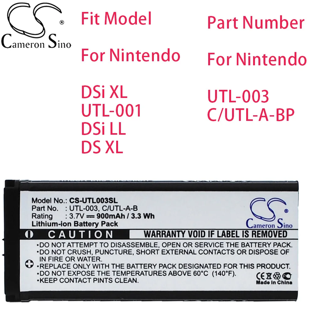 Cameron Sino Spielkonsolen-Akku für Nintendo DSi XL UTL-001 DSi LL DS XL Teilenummer UTL-003 C/UTL-A-BP 900 mAh Image