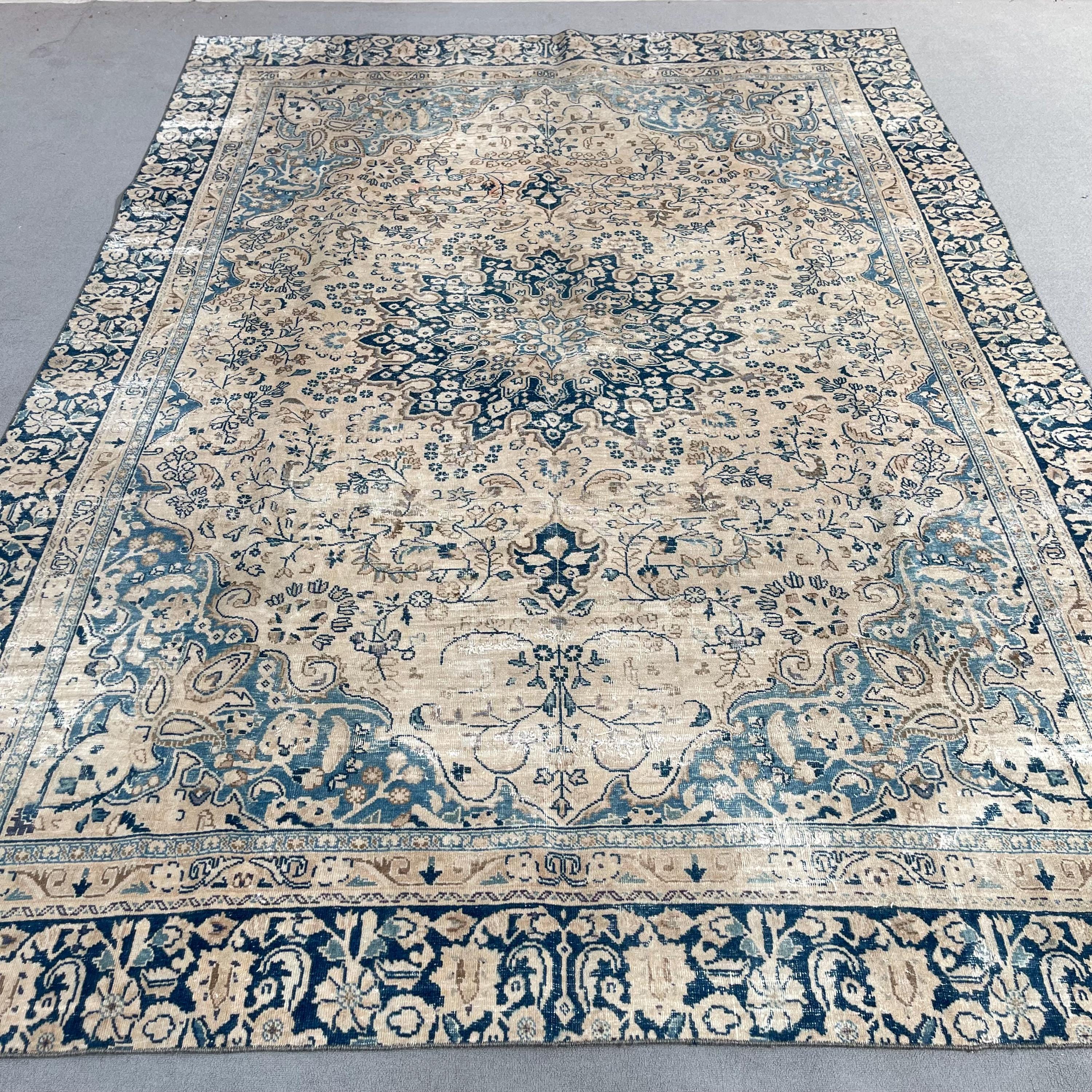 Tappeto turco, tappeto vintage, tappeti oversize 8x12, tappeti curdi, tappeti per sala da pranzo, tappeto beige 8,5x11,7 piedi, tappeto vintage con fr