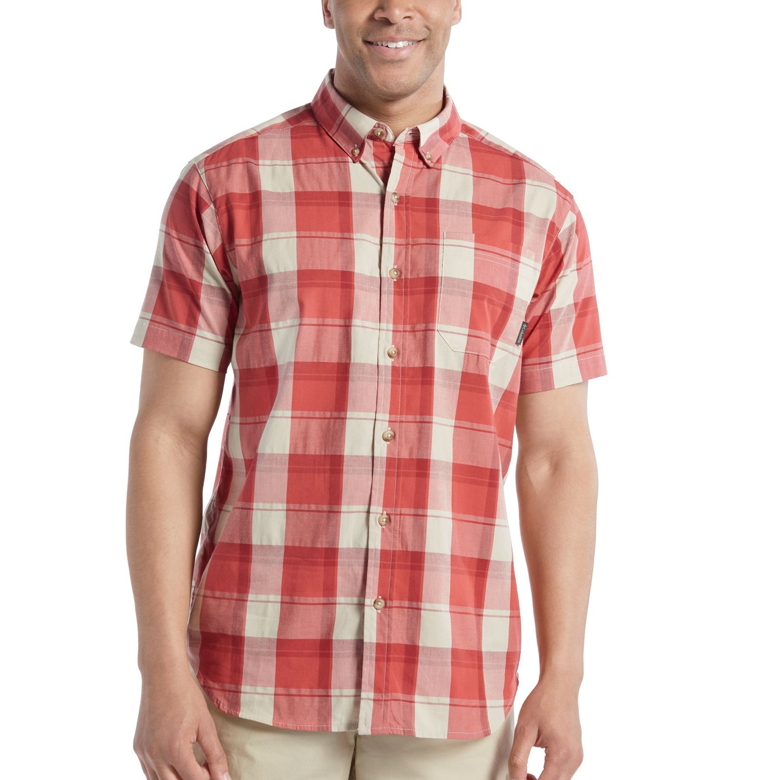 Columbia Men's Rapid Rivers II Short Sleeve (Size 2X) Washed Red, Cotton,Elastine