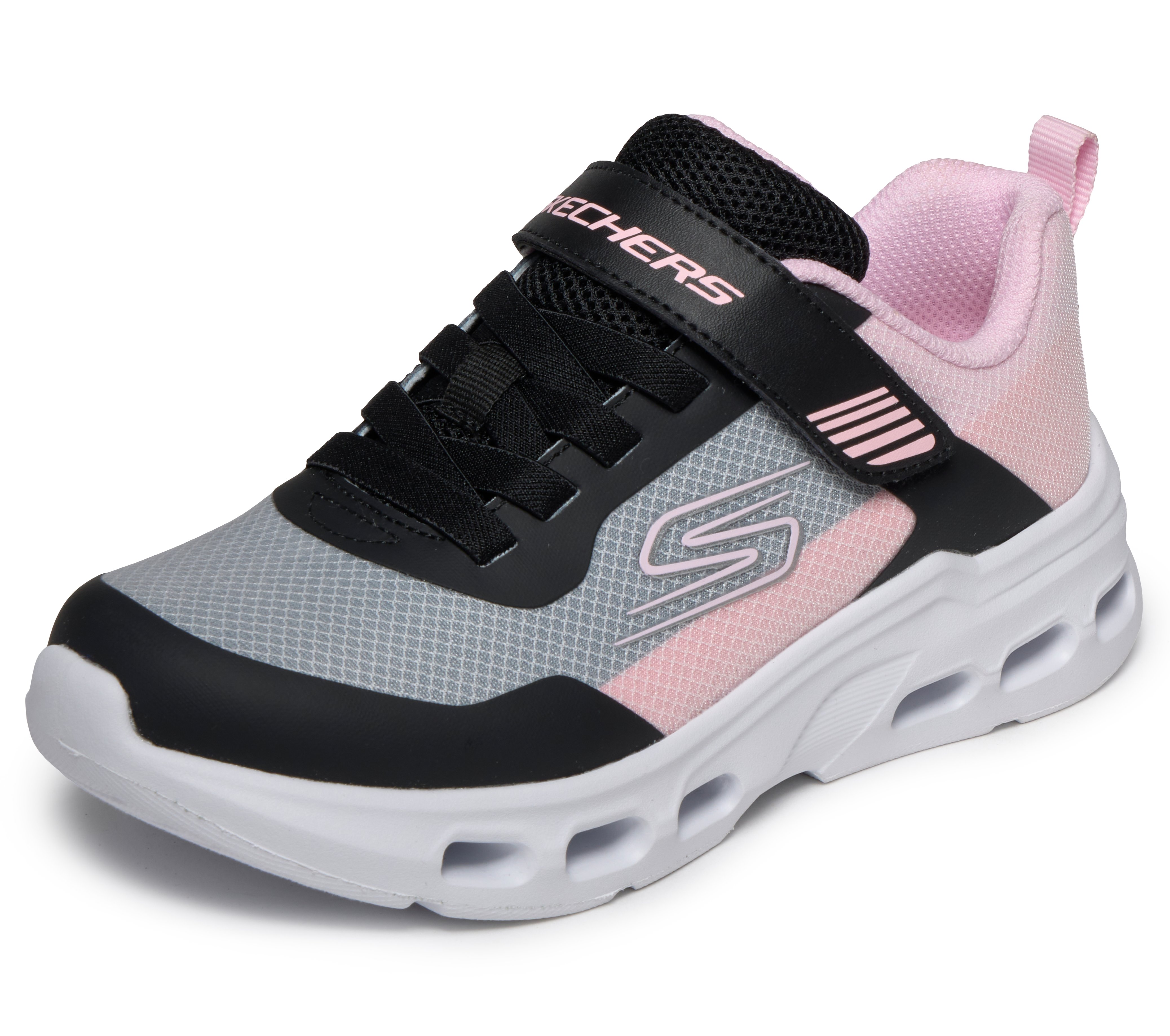 Sneaker SKECHERS "SKECHERS GLIDE-STEP AERO", Damen, Gr. 35, schwarz, multi, Schuhe Sneaker, Sportschuh mit Klett, Größenschablone zum Download
