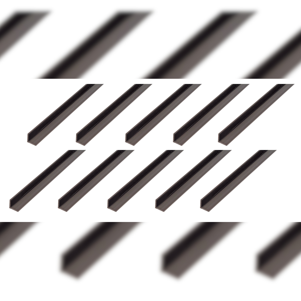 Alberts 10 x Winkelprofil, PVC, schwarz, 15 x 15 x 1,2 mm, Länge 1 m Image