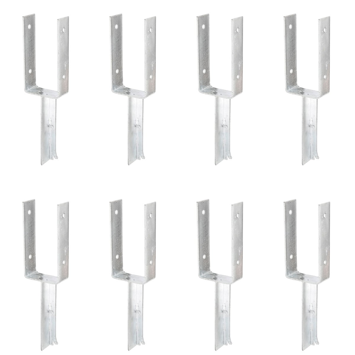 Alberts 8 x U-Pfostenträger mit Betonanker aus T-Eisen, 101x200 mm, feuerverzinkt, zum Einbetonieren, Betonanker 200 mm Image