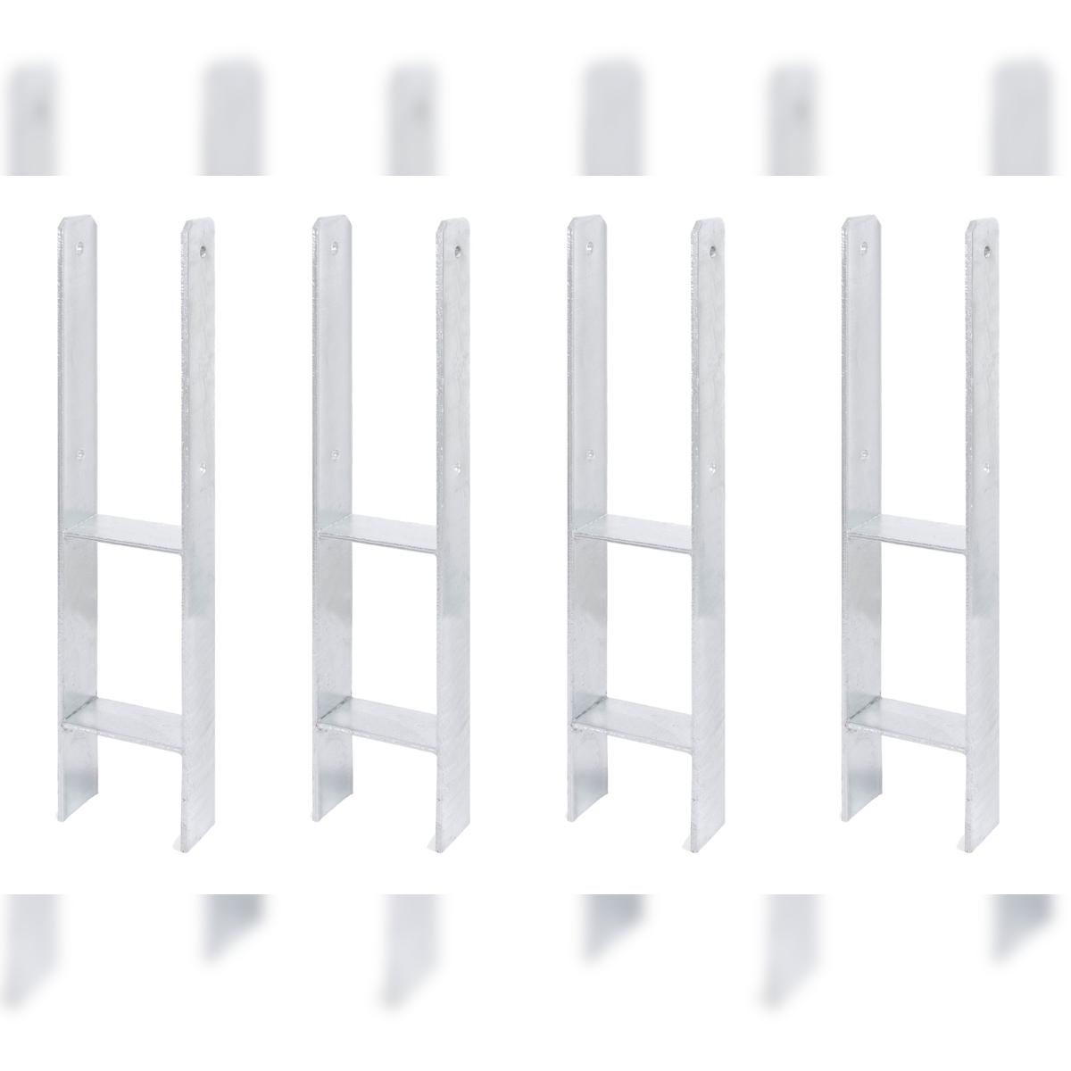 Alberts 4 x H-Pfostenträger, 111x600 mm, Materialstärke 6 mm, Tiefe 60 mm, feuerverzinkt Image