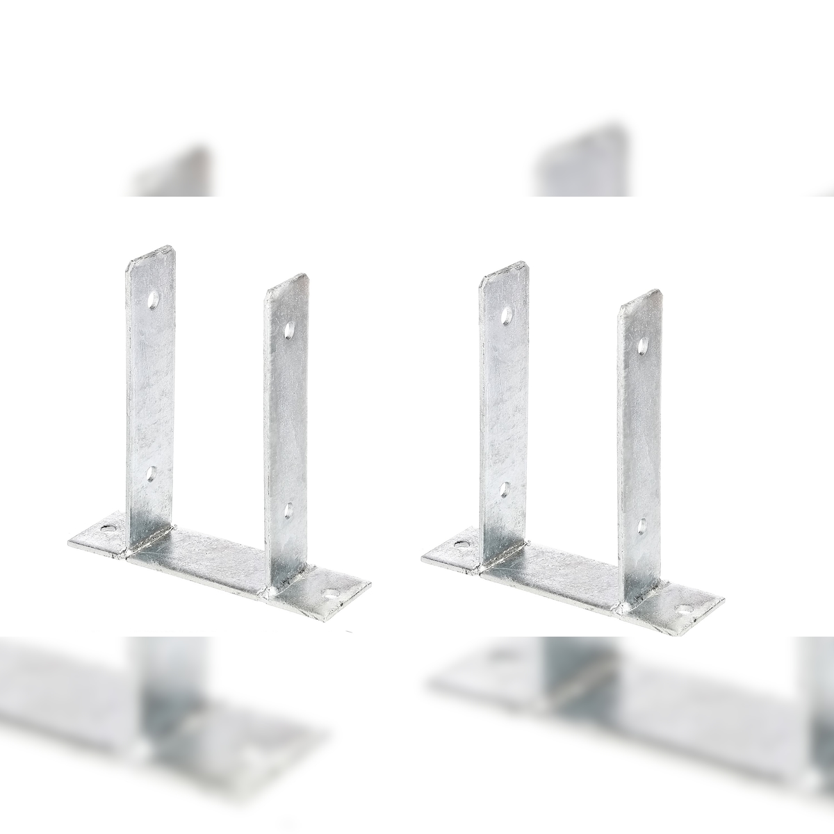 Alberts 2 x U-Pfostenträger, zum Aufschrauben, für Holzpfosten 101 mm, Höhe 200 mm, feuerverzinkt Image