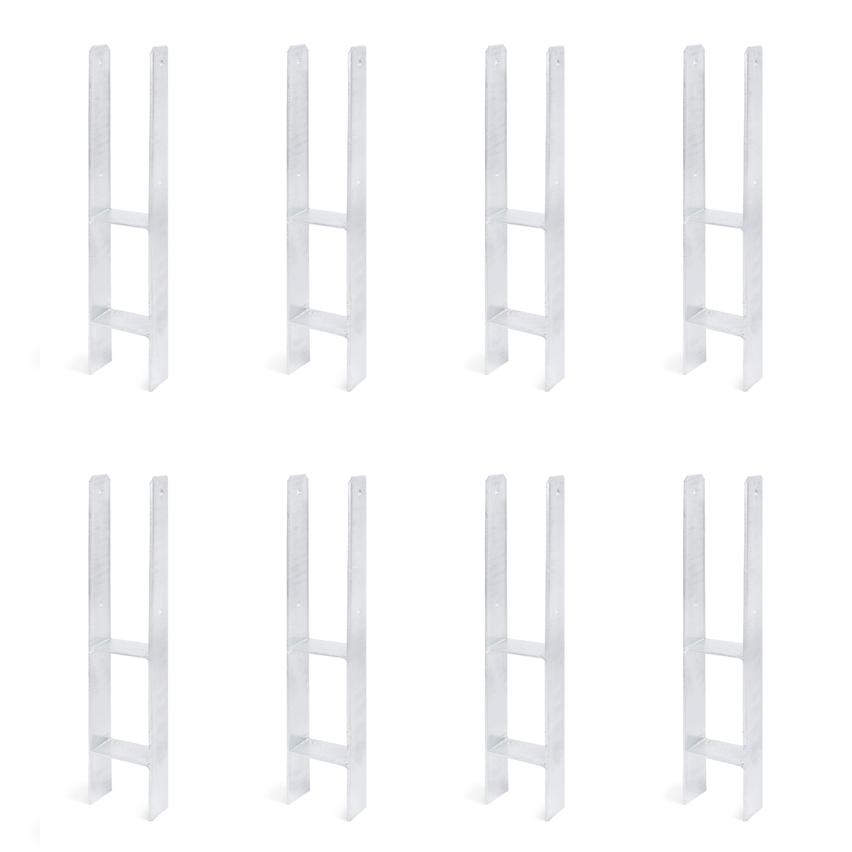 Alberts 8 x H-Pfostenträger, 91x600 mm, Materialstärke 5 mm, Tiefe 60 mm, feuerverzinkt Image