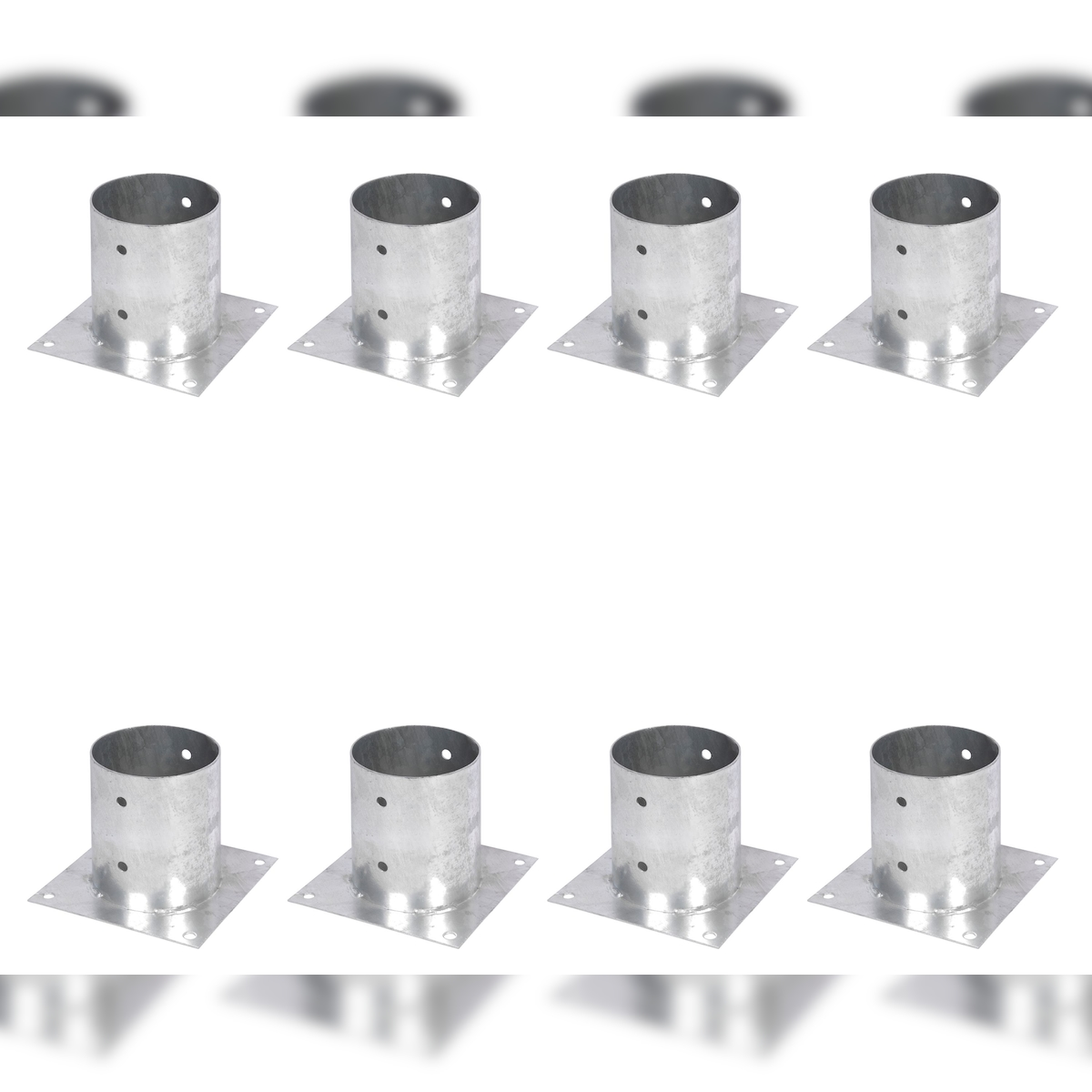 Alberts 8 x Aufschraubhülse für Rundholzpfosten, Ø121 mm, feuerverzinkt, zum Aufschrauben Image