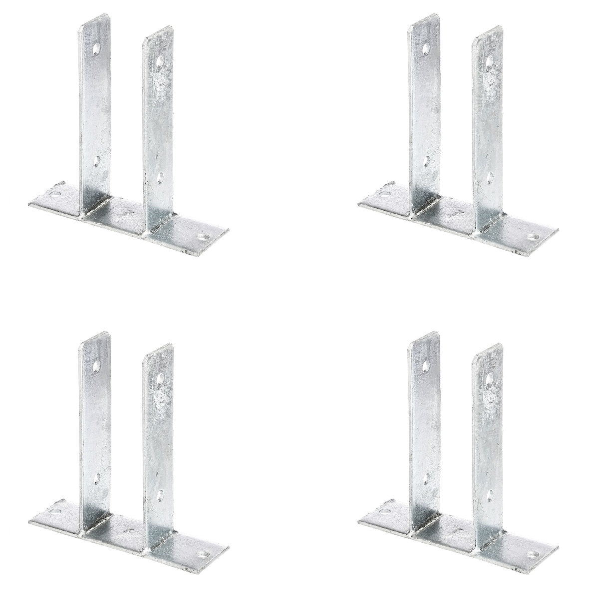 Alberts 4 x U-Pfostenträger, zum Aufschrauben, für Holzpfosten 71 mm, Höhe 200 mm, feuerverzinkt Image