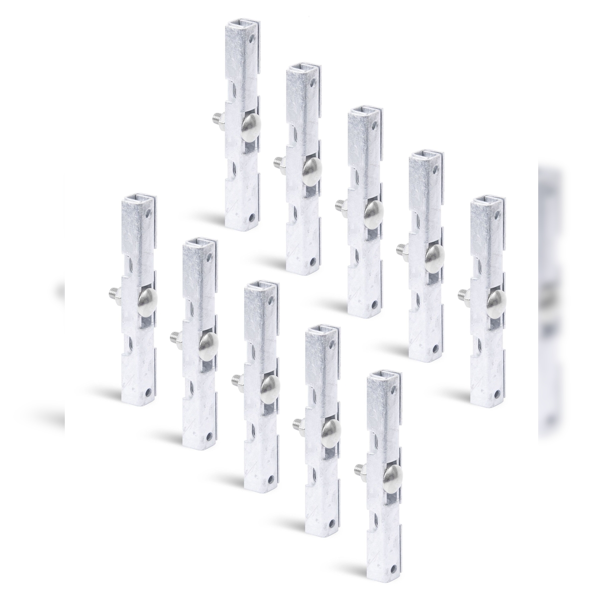 Alberts 825232 Mattenverbinder, für Doppelstab-Gittermatten, feuerverzinkt, 140 x 18 x 15,5 mm, 10er Set Image