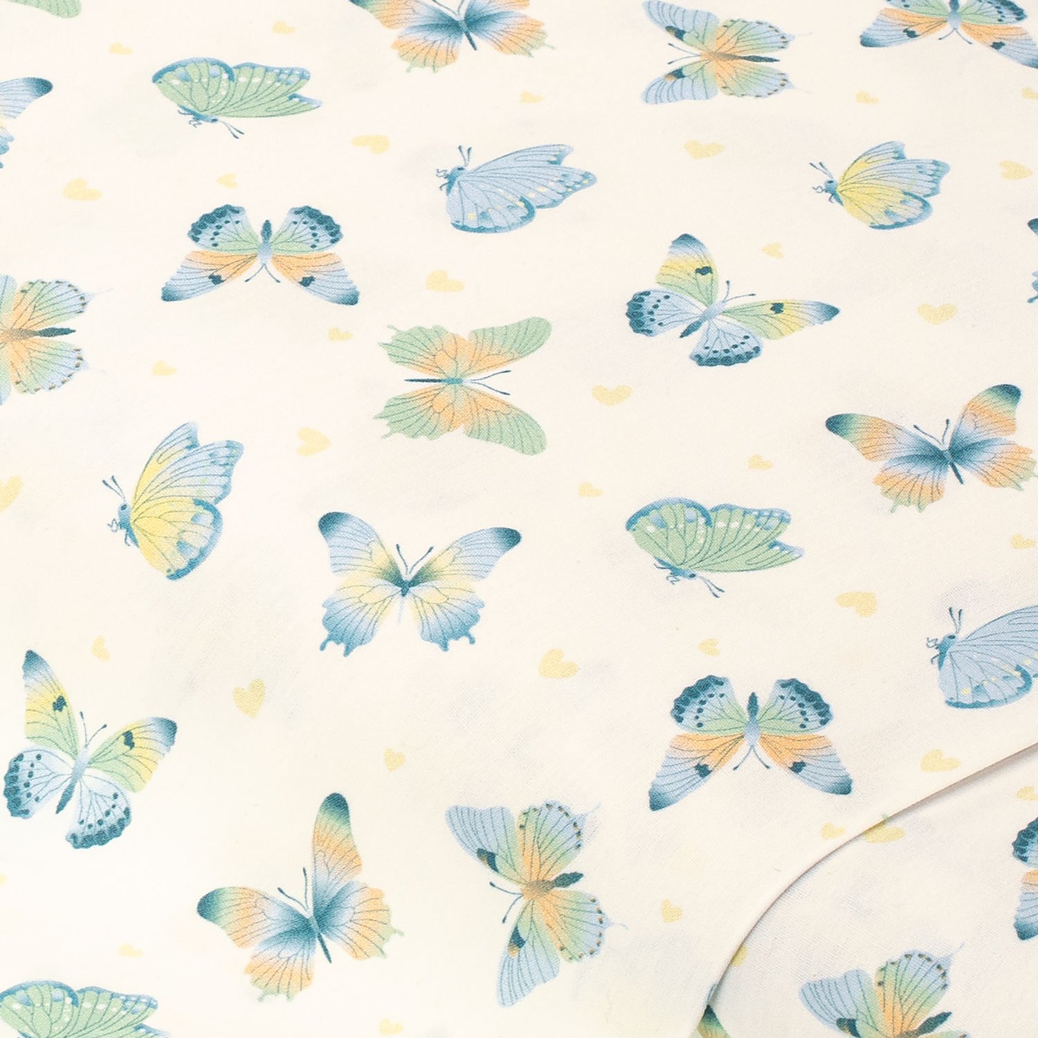 Baumwollstoff Schmetterlinge Dana, weiß-color