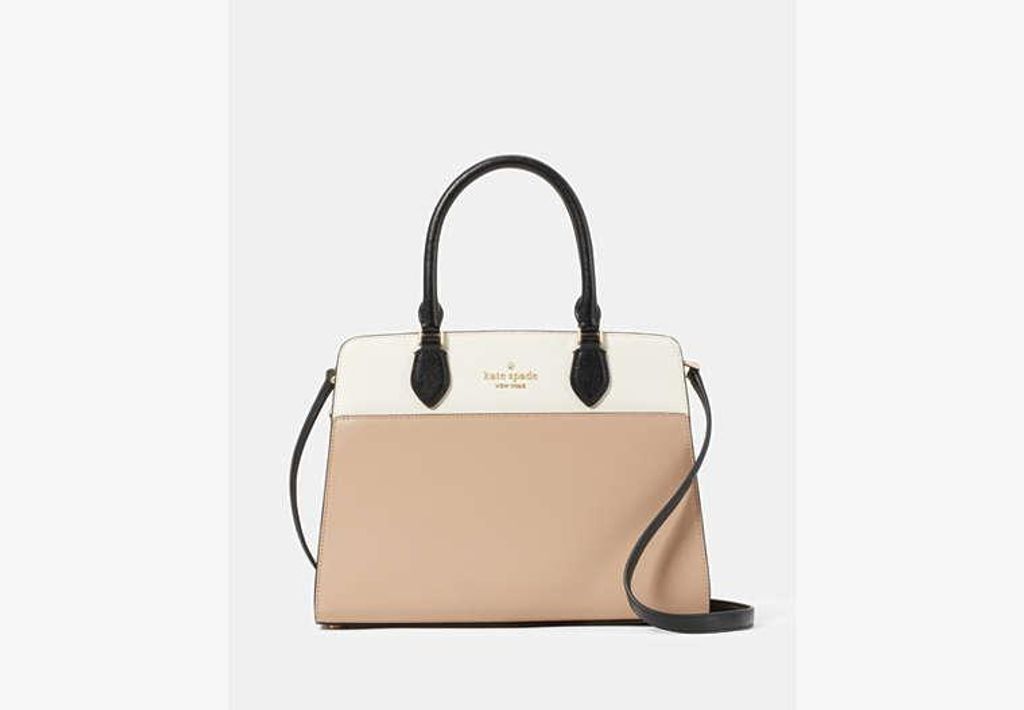 Madison Medium Satchel, Toasted Hazelnut - Black - Kate Spade Satchels