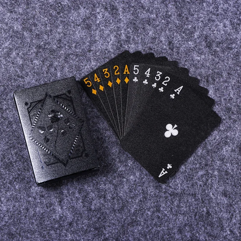 Jeu de cartes de jeu de société, jeu de cartes de poker imperméable, jeu de cartes de magie, collection de jeux de société, divertissement, couleur noir or