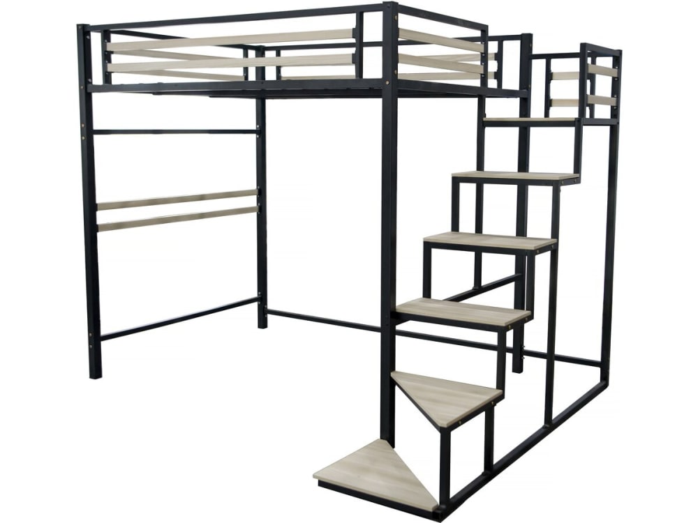 Lit superposé en métal noir 251 x 198 x 197 cm