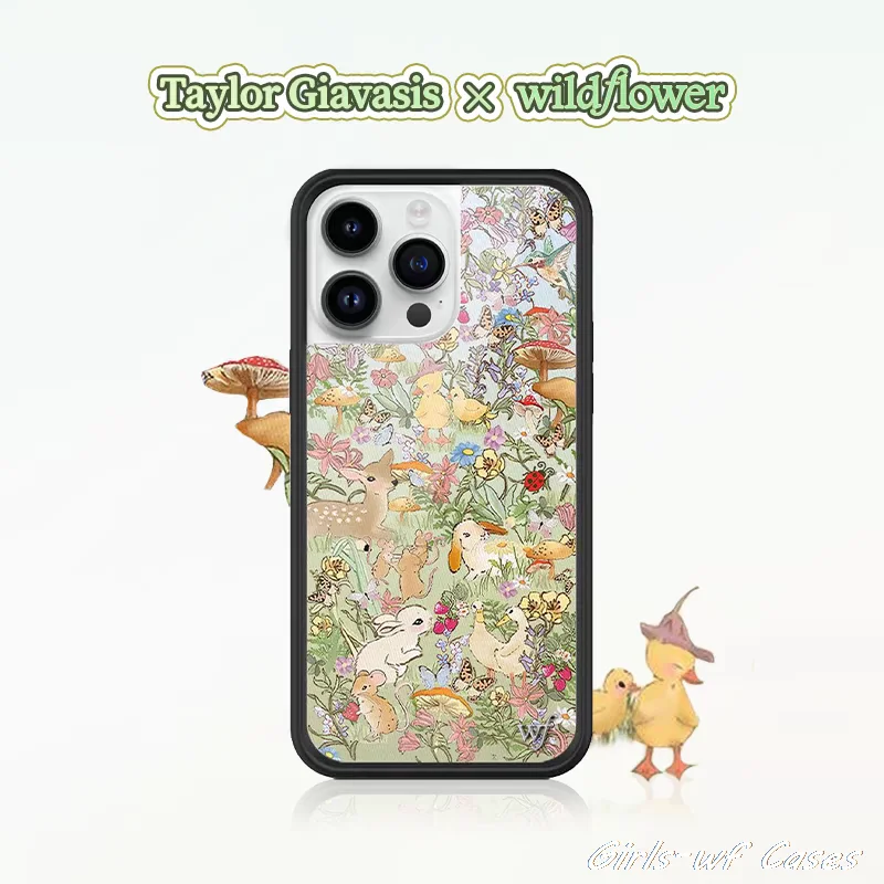 Wildflower Taylor Giavasis Grasland Handyhülle für iPhone 16 15 14 13 12 11 17 Pro Max Plus Air Fawn WF Deer Duck Girls Cover