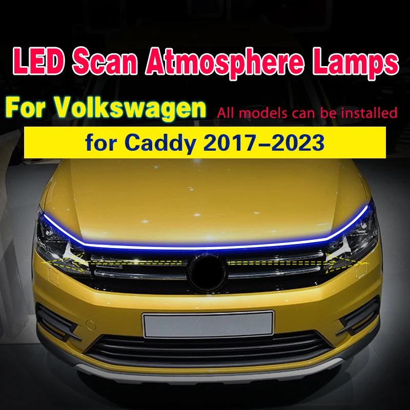 Auto Nebelscheinwerfer Wasserdichte Flexible Tagfahrlicht Mit Start Scan LED Lampe Für Volkswagen Caddy 2017-2023 Universal Image