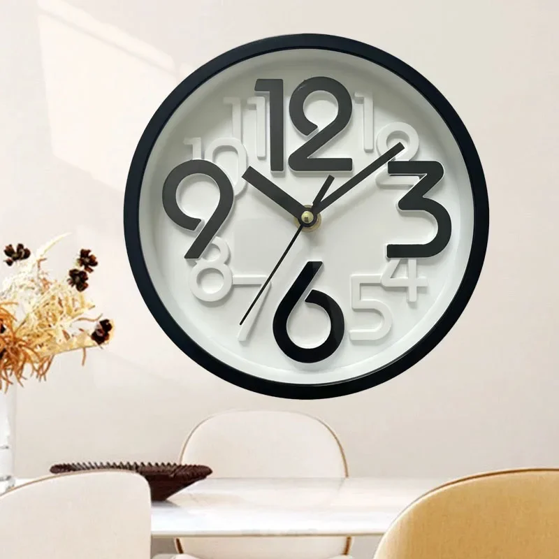 Einfache, leicht zu lesende Wanduhr Punch-Free Stereo Ziffer 3D Punch-Free Mode digitale Wanduhr für die Schul dekoration Image
