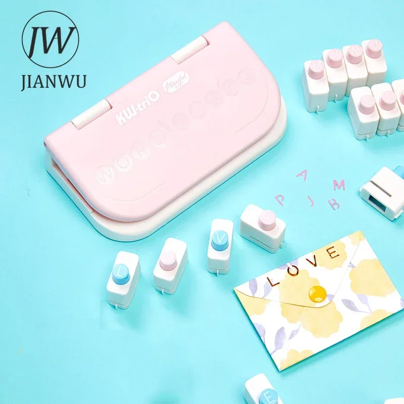 Jianwu multifunktion ales Handbuch 26 Englisch Buchstaben Prägung Punsch kreative Alphabet hand gefertigte Materialien Briefpapier Image