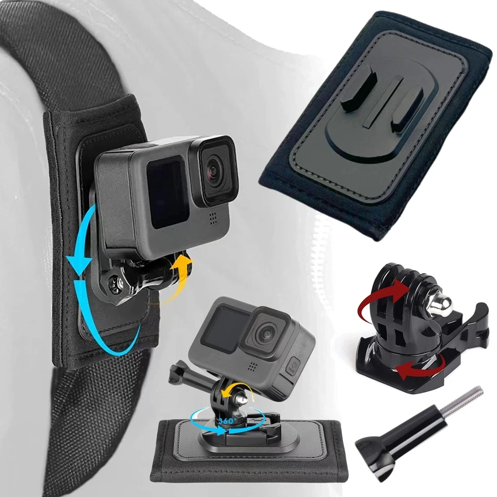 Rucksack Schultergurt 360° ° Drehbare Schnalle-Schnellverschlusshalterung für GoPro Hero 10 9 8 7 6 5 Dji Action 2 Action-Kamera-Zubehör Image