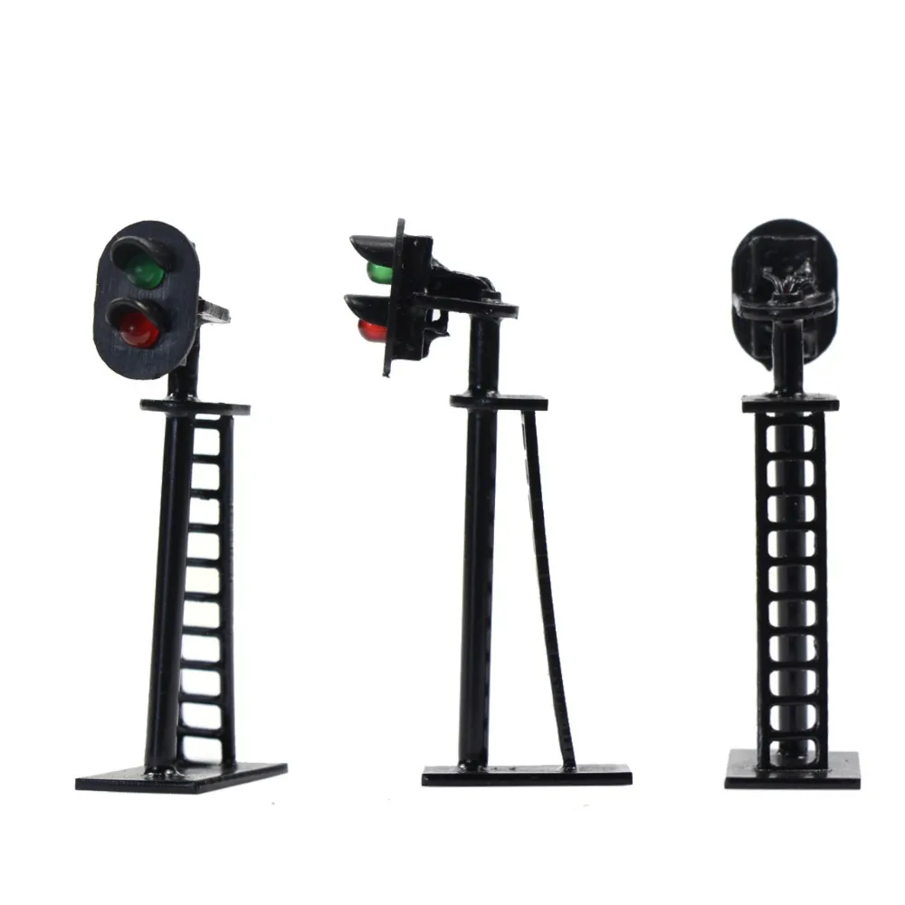 5 Stück Modelleisenbahn N Maßstab 1:160 2-Lichtblocksignal grün über rot 4,5 cm JTD05 Image