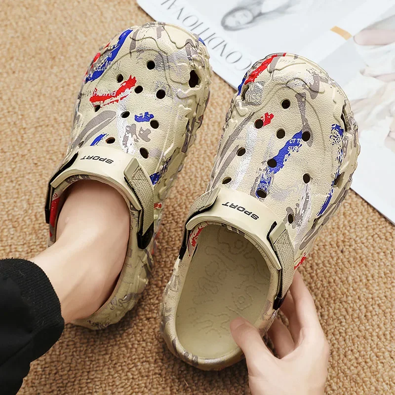 Plus Größe 47 Sommer Männer Sandalen Clogs Outdoor Garten Clogs Loch Schuhe Männliche Casual Schuhe Wasser Schuhe Komfort Hause Weiche Hausschuhe