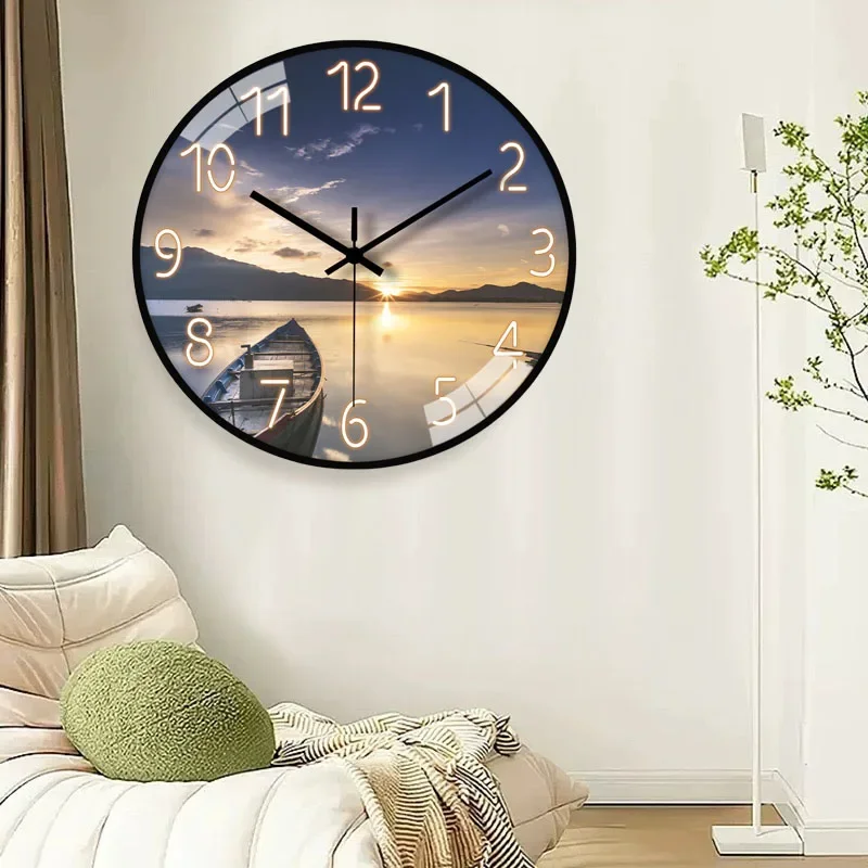 Nordic Wohnzimmer Wanduhr Hause ruhige Mode Uhr moderne einfache Licht Luxus kreative Persönlichkeit Quarzuhr hängende Wand Image