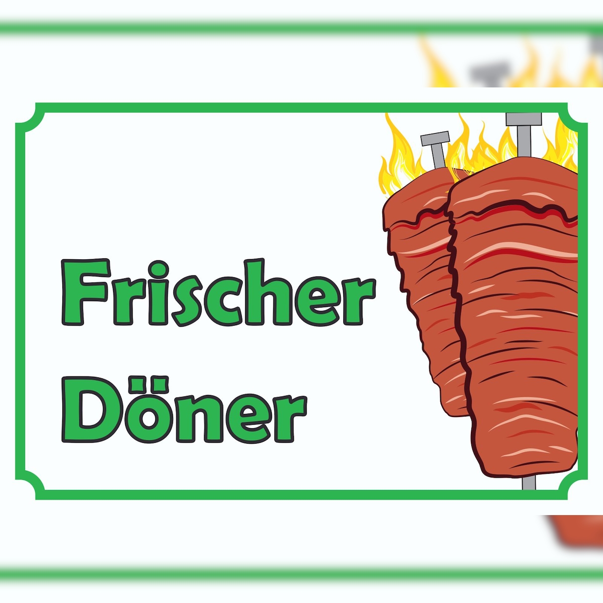 HB-Druck Frischer Döner Schild A0 Rückseite selbstklebend Image