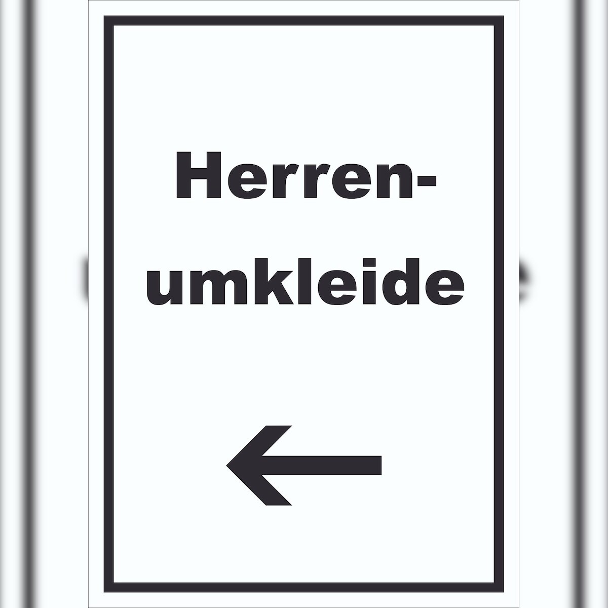 HB-Druck Herrenumkleide Schild mit Text und Richtungspfeil links hochkant A2 (420x594mm) Image