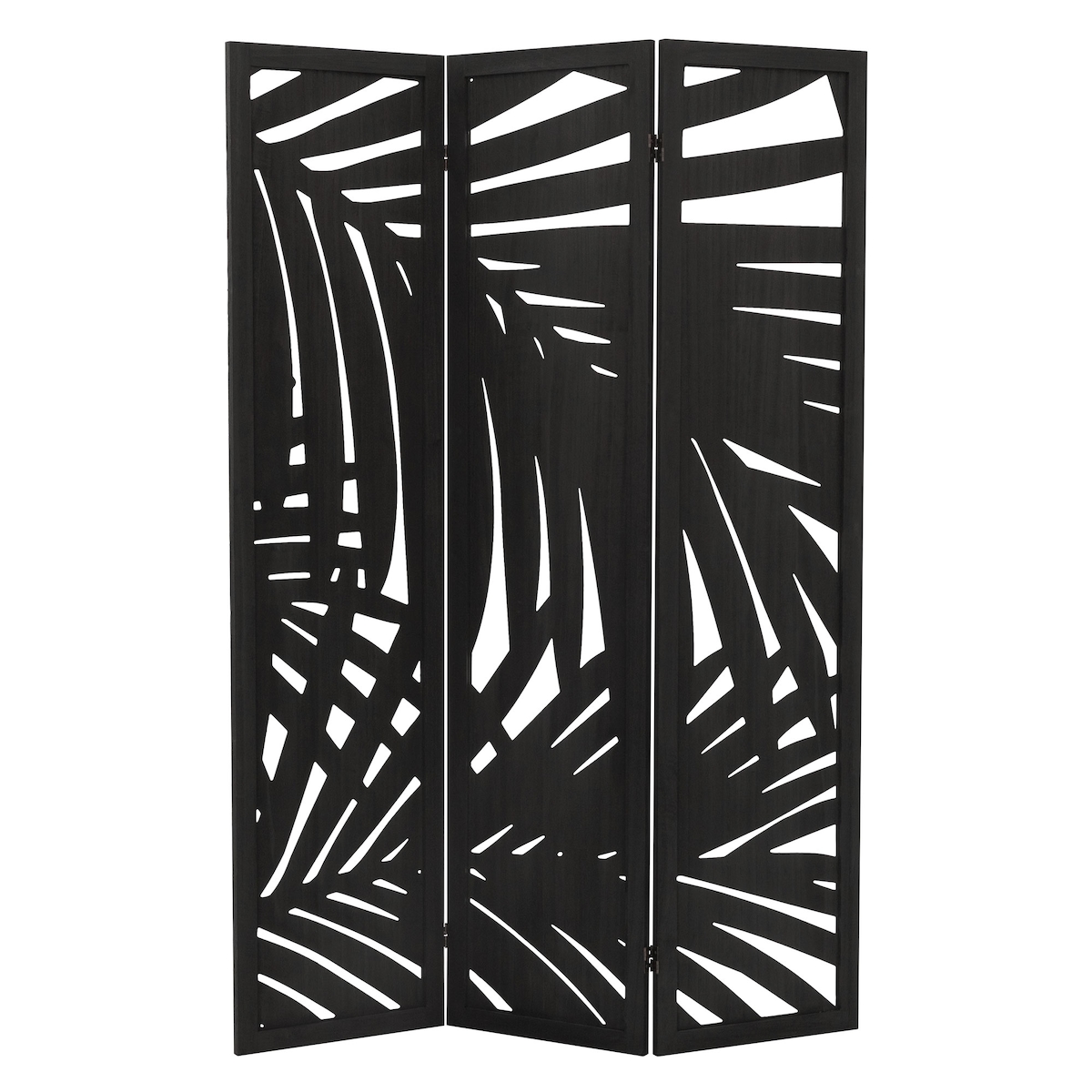 ML-Design Paravent Sapporo 3-teilig 170x121 cm Schwarz Holz Raumteiler Faltbar Sichtschutz Trennwand Schlafzimmer Image