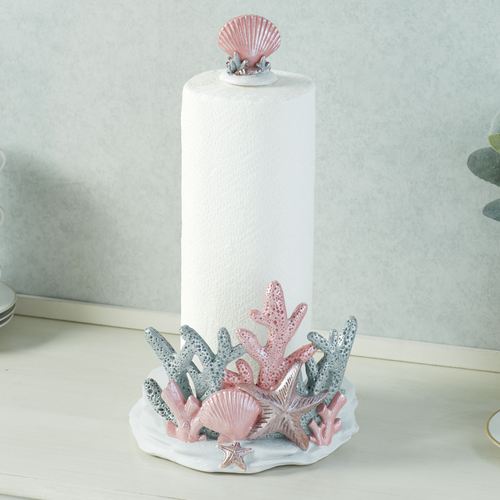 Coral Shimmer Paper Towel Holder Multi Pastel , Multi Pastel