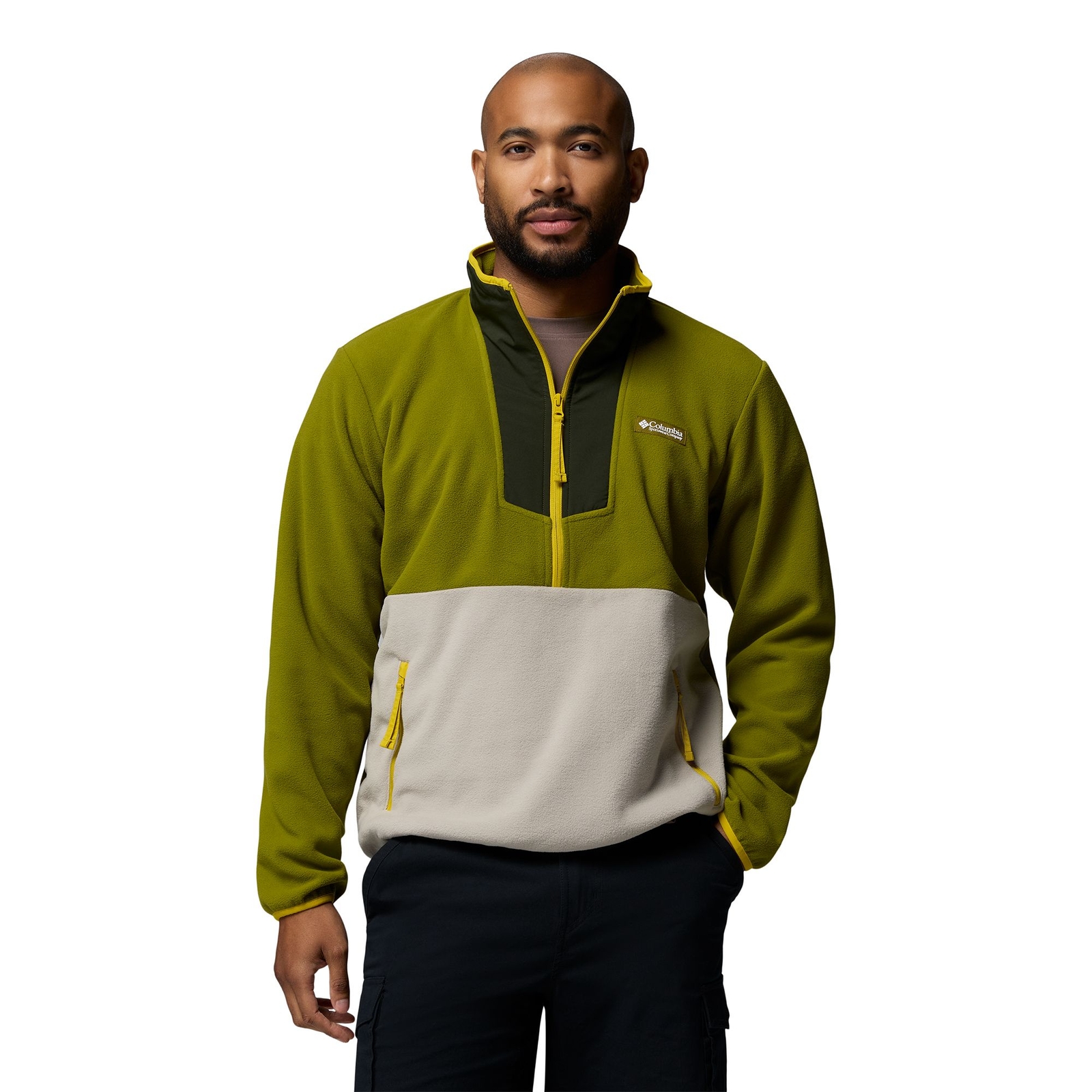 Columbia Men's Sequoia Grove Half-Zip Fleece (Size L) Mossy Green, Fleece,Polyester