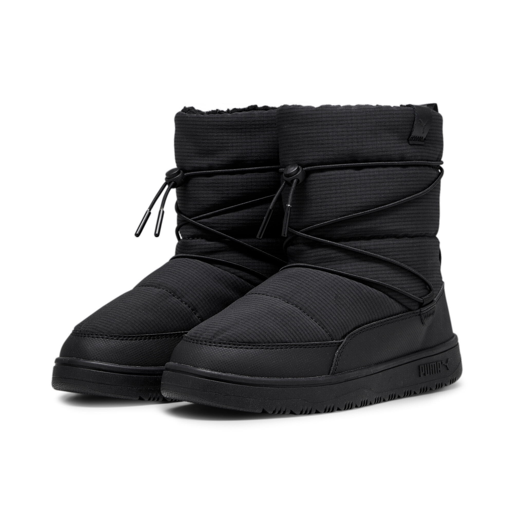Sneaker PUMA "Snowbae Stiefel Damen", Damen, Gr. 37, schwarz (schwarz shadow gray), Obermaterial: Kuhleder, Synthetik, Textil; Futter: Textil; Innensohle: Textil; Laufsohle: Gummi, Schuhe Sneaker