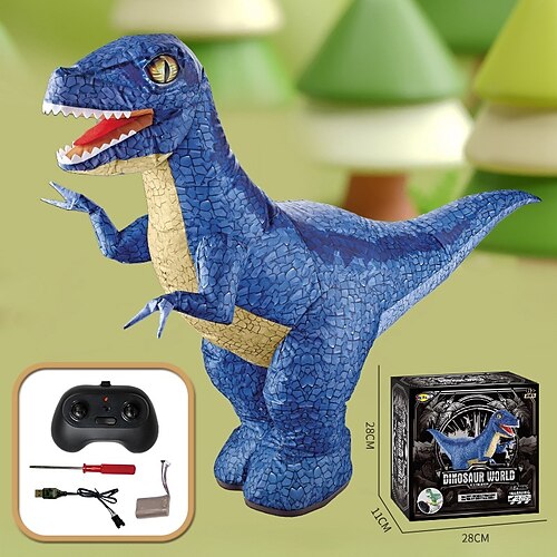 Elektrisch aufblasbarer ferngesteuerter Dinosaurier, großes Kinderspielzeug, vollautomatischer Velociraptor, vierfach ferngesteuerter Dinosaurier Image