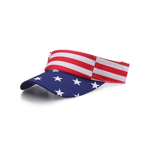 Vereinigte Staaten 250. Jubiläum Damen USA Flagge Polyester Visier – Rot Weiß und Blau Design Ideal für Unabhängigkeitstag und USA Feiern Image