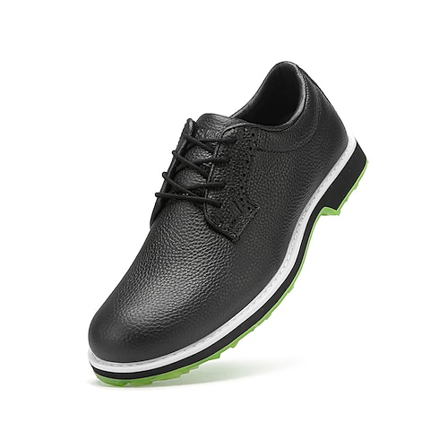 Weiße Herren-Golfschuhe, atmungsaktives Mesh-Obermaterial, stoßdämpfende Sohle, klassischer sportlicher Stil für Golfer und Outdoor-Aktivitäten Image