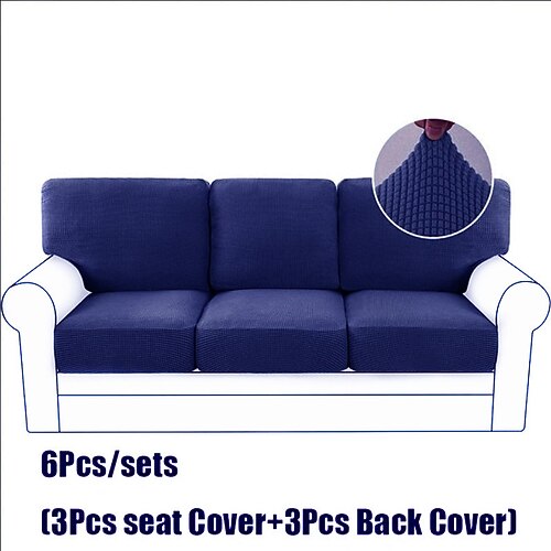 Minimalistisches Luxus-Stretch-Sofakissenbezug-Set, kompletter Bezug, rutschfester elastischer Sofaüberzug für 2-/3-Sitzer-Sofas Image