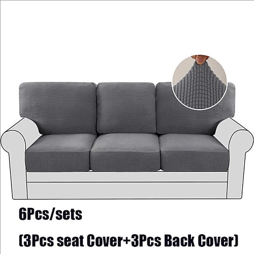 Minimalistisches Luxus-Stretch-Sofakissenbezug-Set, kompletter Bezug, rutschfester elastischer Sofaüberzug für 2-/3-Sitzer-Sofas Image