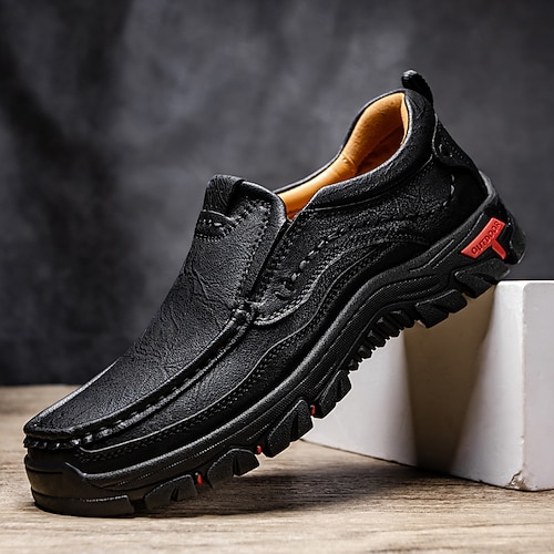 Braune Herren-Freizeitschuhe, Slipper-Design, bequeme, gepolsterte Sohle, eleganter Freizeitstil für Arbeit, Reisen und Alltag Image