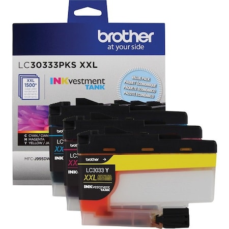 BROTHER LC30333PKS Brother Super High Yield Cyan/Magenta/Yellow Ink Cartridges,